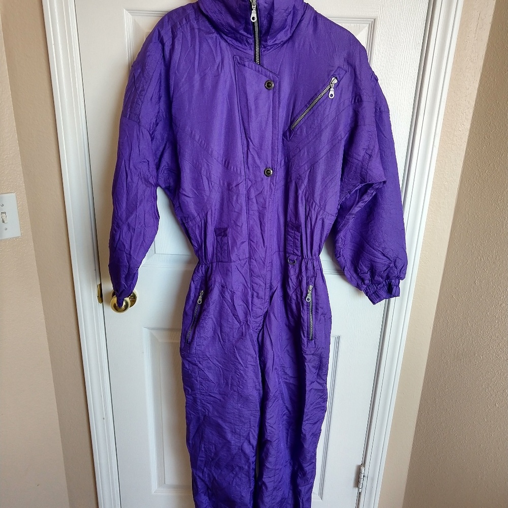Vintage purple full length ski suit from Inside Ed